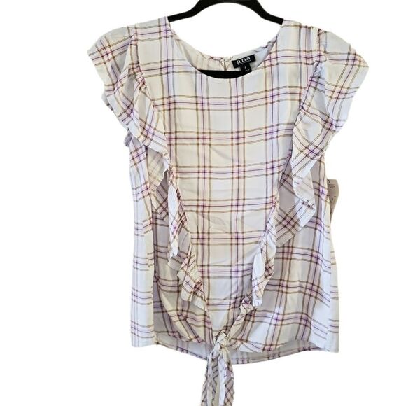 A.N.A. A New Approch Ruffle Detail Tie Bottom Top - Picture 1 of 10